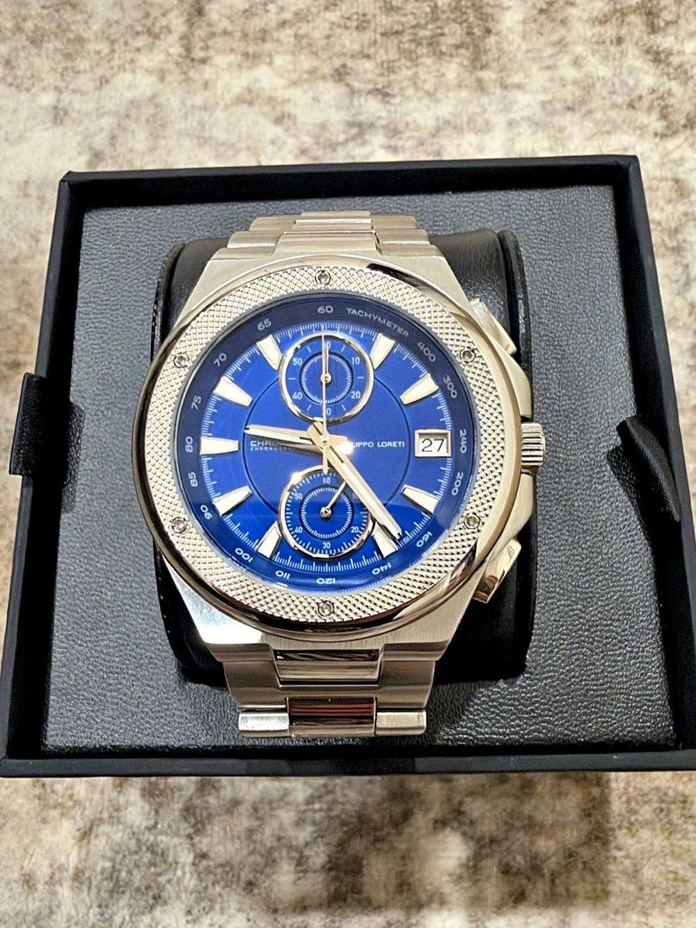 Filippo Loreti from their Chronus Series (Chronograph Collection). Silver & Blue